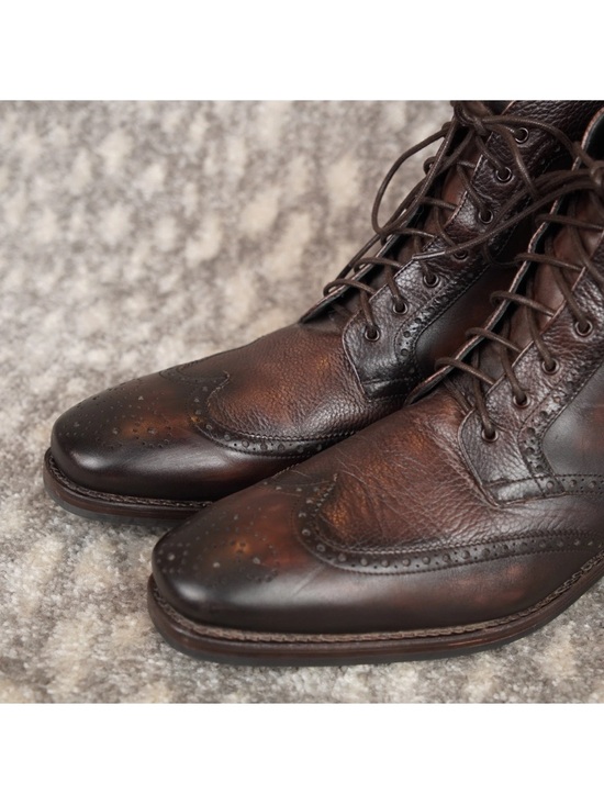 Thursday Boot Company Wingtip Brown Leather Lace Up Boots Mens Sz 10.5 Dark Oak main image 15